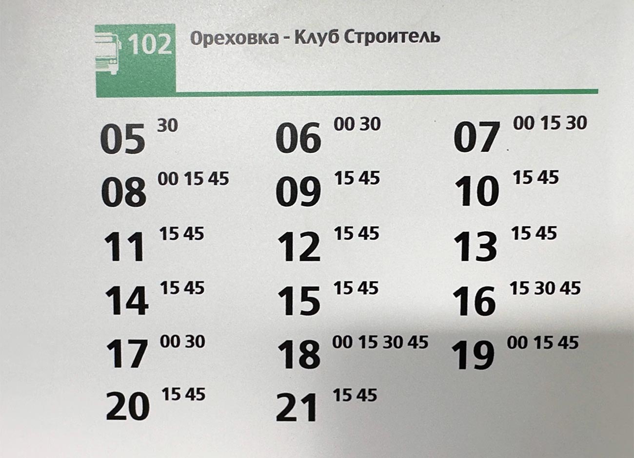 рассписание автобуса с Ореховки в Сочи