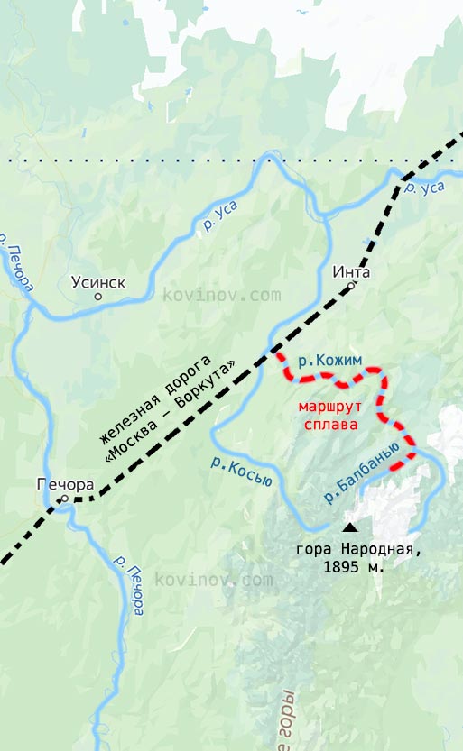 албанью на схеме Приполярного Урала